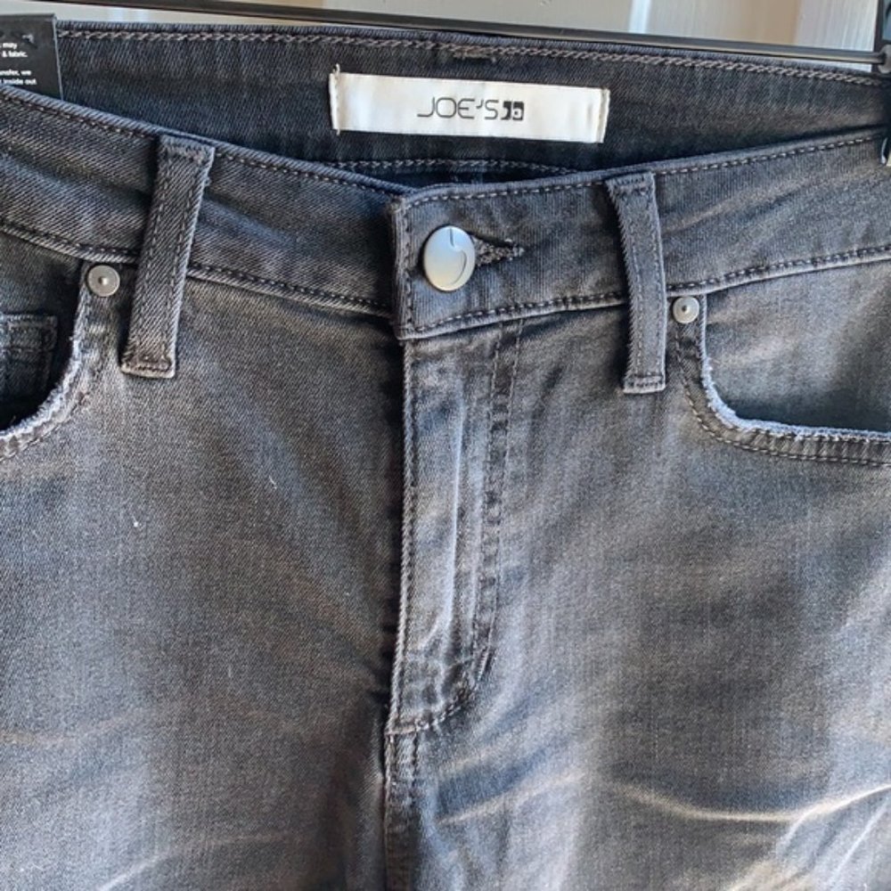 Joe's Jeans Flawless Cuff Crop Faded Black Jeans NWT sz 27